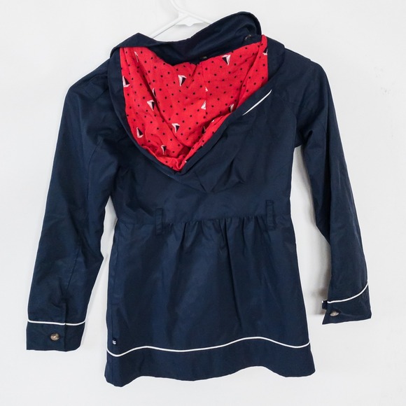 NEW Nautica Jacket Girls‎ 8 Navy Blue Double Breasted Peacoat Hooded Lined - Picture 4 of 7